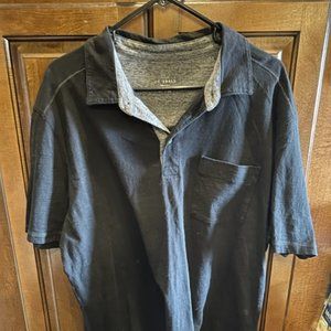 Men's L Black & Grey Short Sleeve Polo